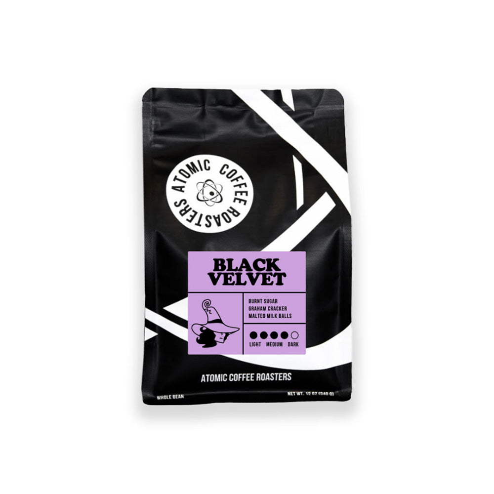 12 ounce bag of Atomic Coffee Roasters Black Velvet – Atomic Coffee Roasters main product