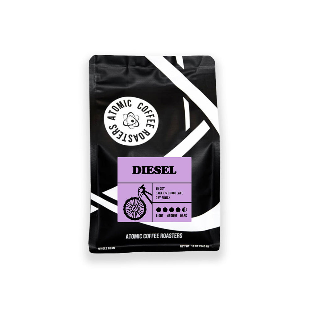 12 ounce bag of Atomic Coffee Roasters Diesel – Atomic Coffee Roasters main product
