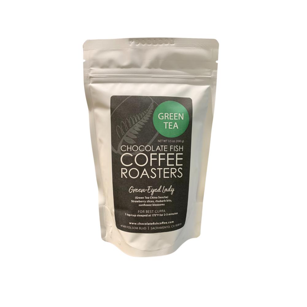 Bag of Chocolate Fish Coffee Roasters Green-Eyed Lady Green Tea – Chocolate Fish Coffee Roasters main product