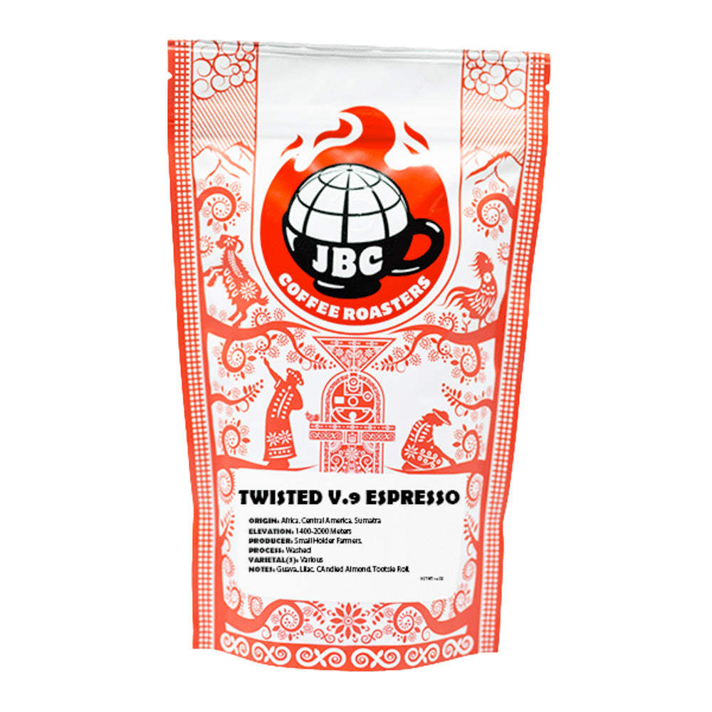 Bag of JBC Coffee Roasters Twisted V9 Espresso – JBC Coffee Roasters main product