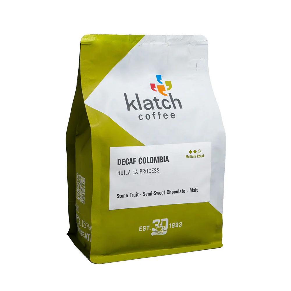 310 gram Bag of Klatch Coffee Decaf Colombia Huila EA Process – Klatch Coffee main product
