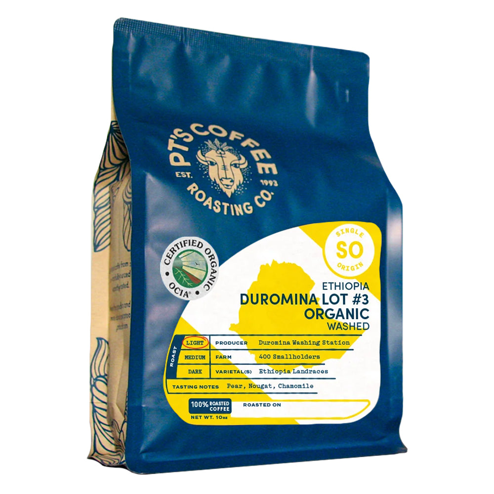 pts coffee ethiopia duromina lot organic washed 10oz coffee bag – PT's Coffee main product