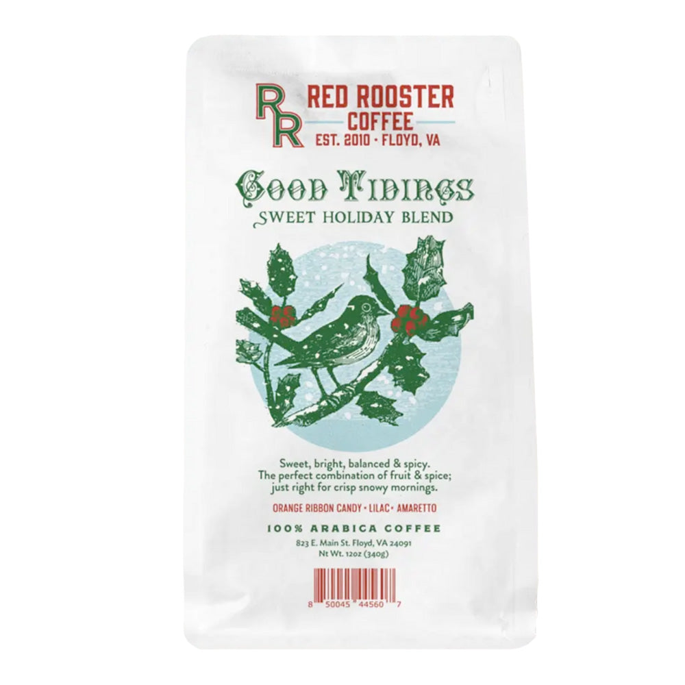 Bag of Red Rooster Coffee Good Tidings Sweet Holiday Blend – Red Rooster Coffee main product