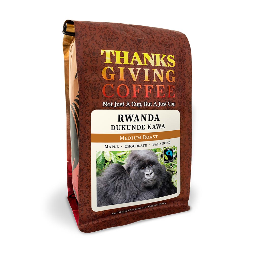 Bag of Thanksgiving Coffee Rwanda Dukunde Kawa Medium Roast