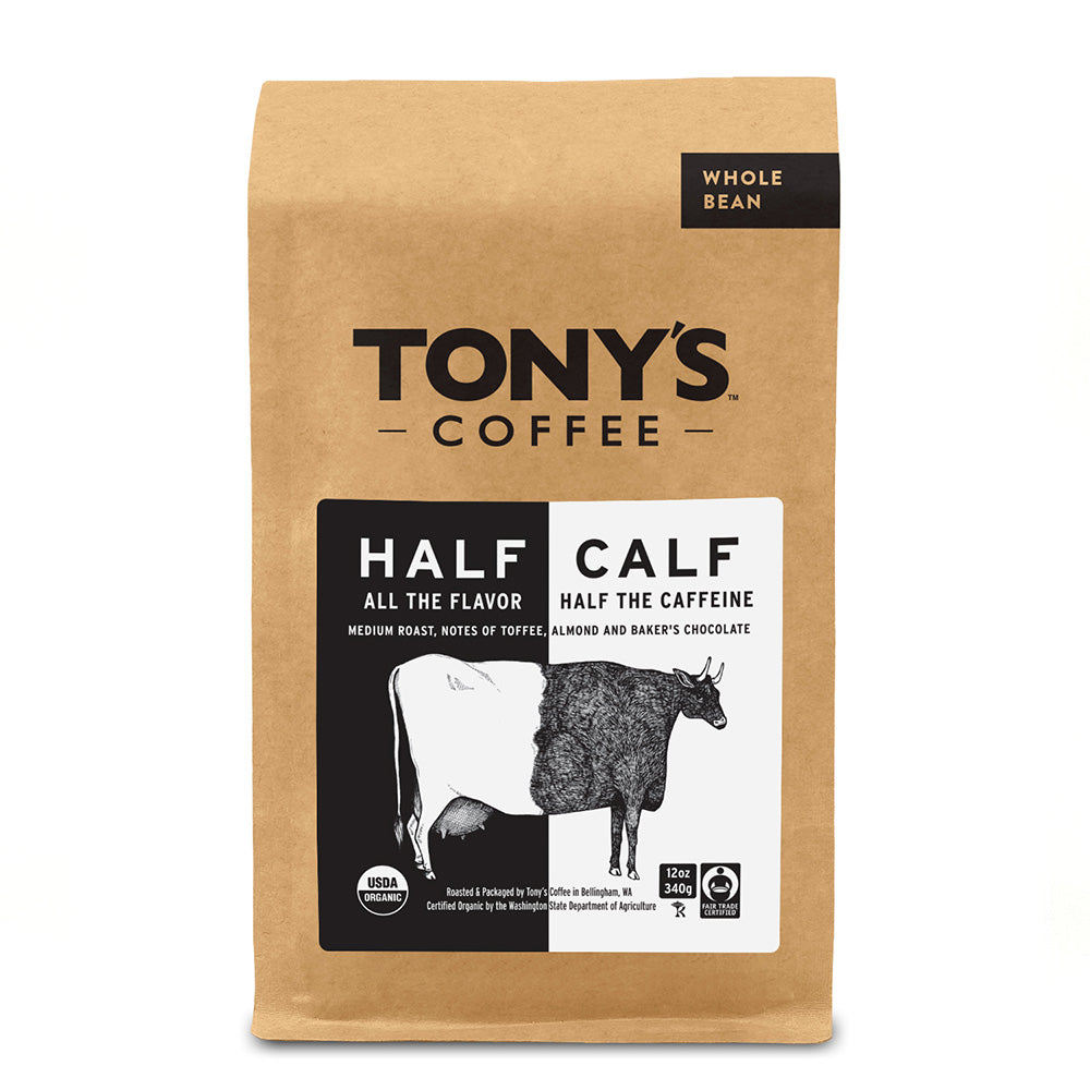Bag of Tony's Coffee Half Calf – Tony's Coffee main product