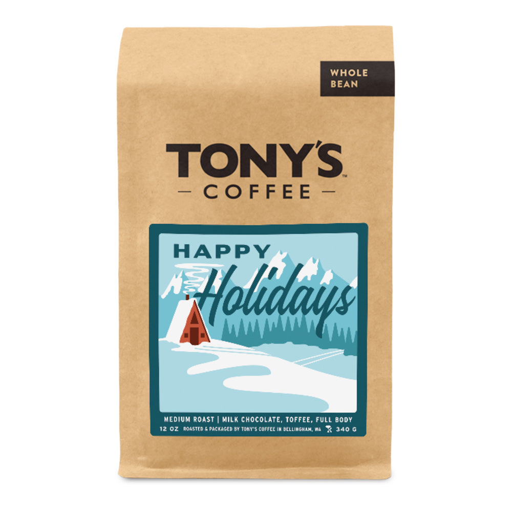 Bag of Tony's Coffee Happy Holidays Blend – Tony's Coffee main product