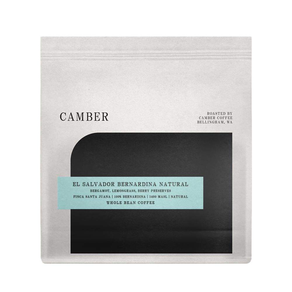 Camber coffee package with black and teal label on a white background – Camber Coffee main product