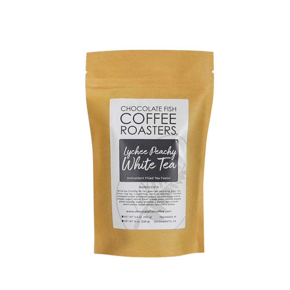 Bag of Chocolate Fish Coffee Roasters Lychee Peachy White Tea