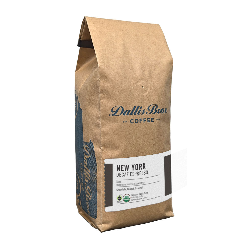 Bag of Dallis Bros Coffee New York Decaf Espresso