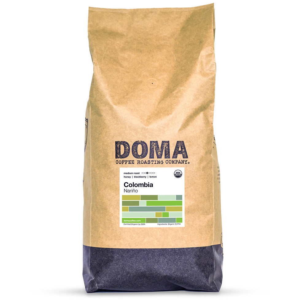 Five pound bag of Doma Coffee Roasting Colombia Narino
