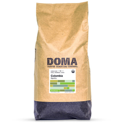 Five pound bag of Doma Coffee Roasting Colombia Narino
