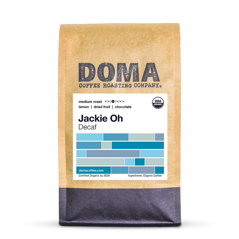 12 ounce bag of Doma Coffee Roasting Jackie Oh Decaf