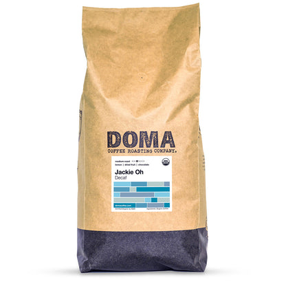 Five pound bag of Doma Coffee Roasting Jackie Oh Decaf