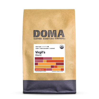 Two pound bag of Doma Coffee Roasting Virgil's Blend