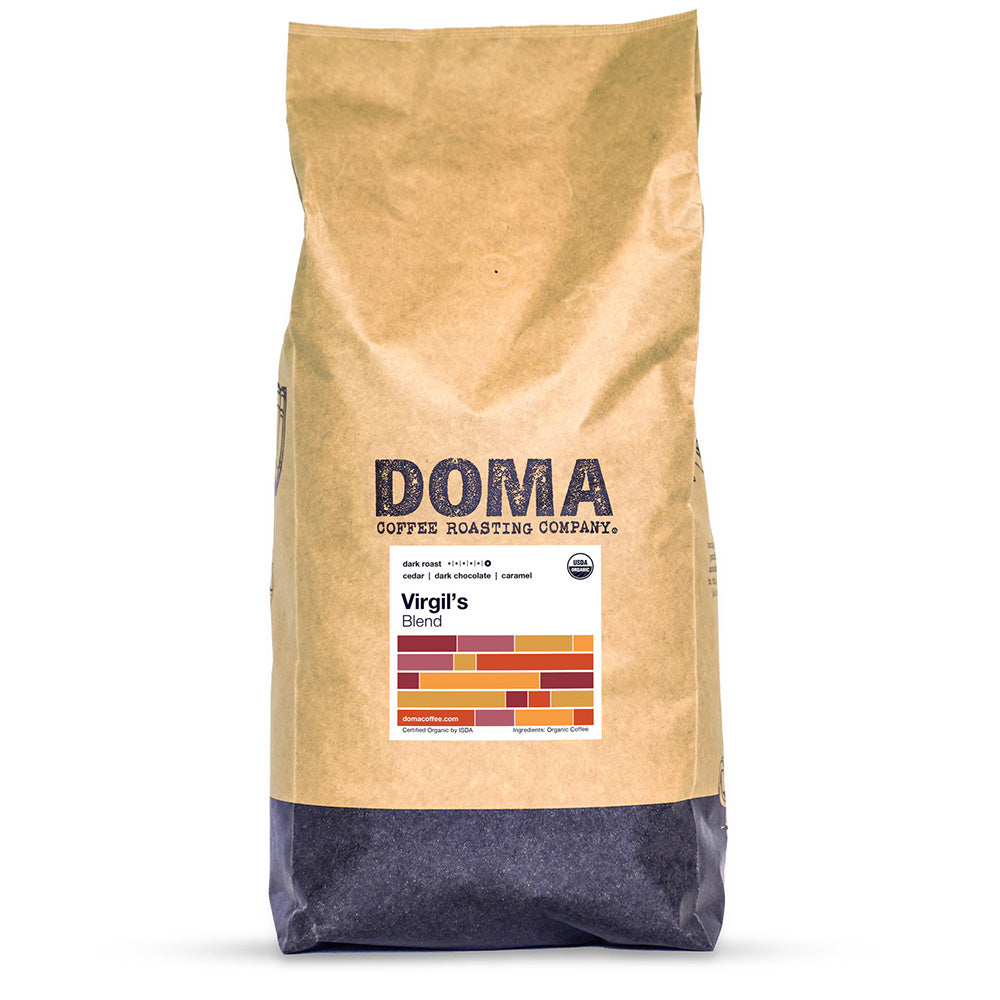 Five pound bag of Doma Coffee Roasting Virgil's Blend