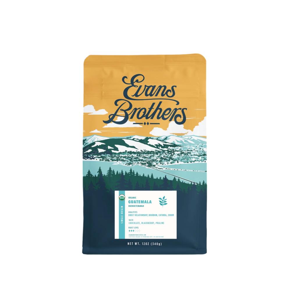 Evans Brothers coffee package with scenic design on a white background – Evans Brothers Coffee main product
