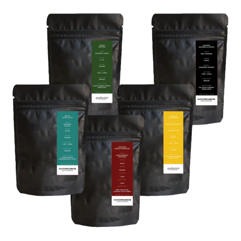 5 Bags of Goodboybob Coffee Roasters Single Origin Variety Pack