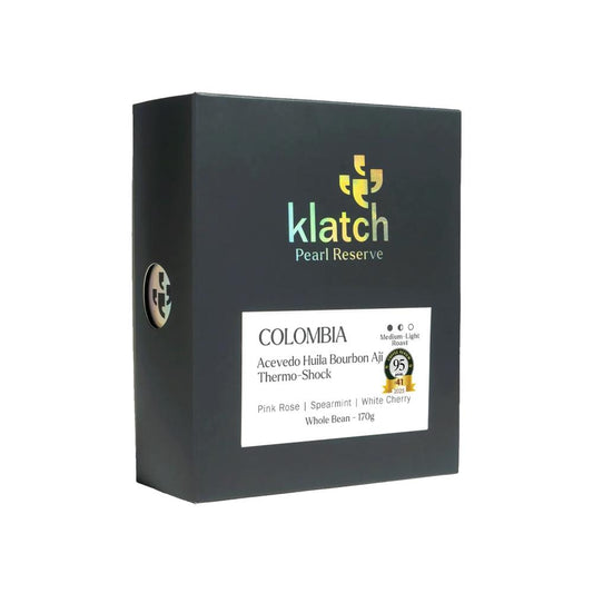 Klatch Pearl Reserve coffee packaging on a white background