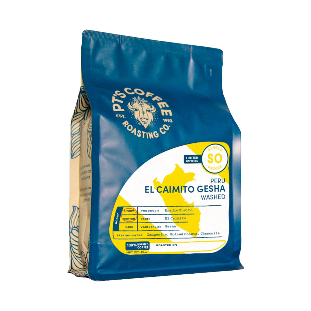 Bag of PT's Coffee Peru El Caimito Gesha Washed
