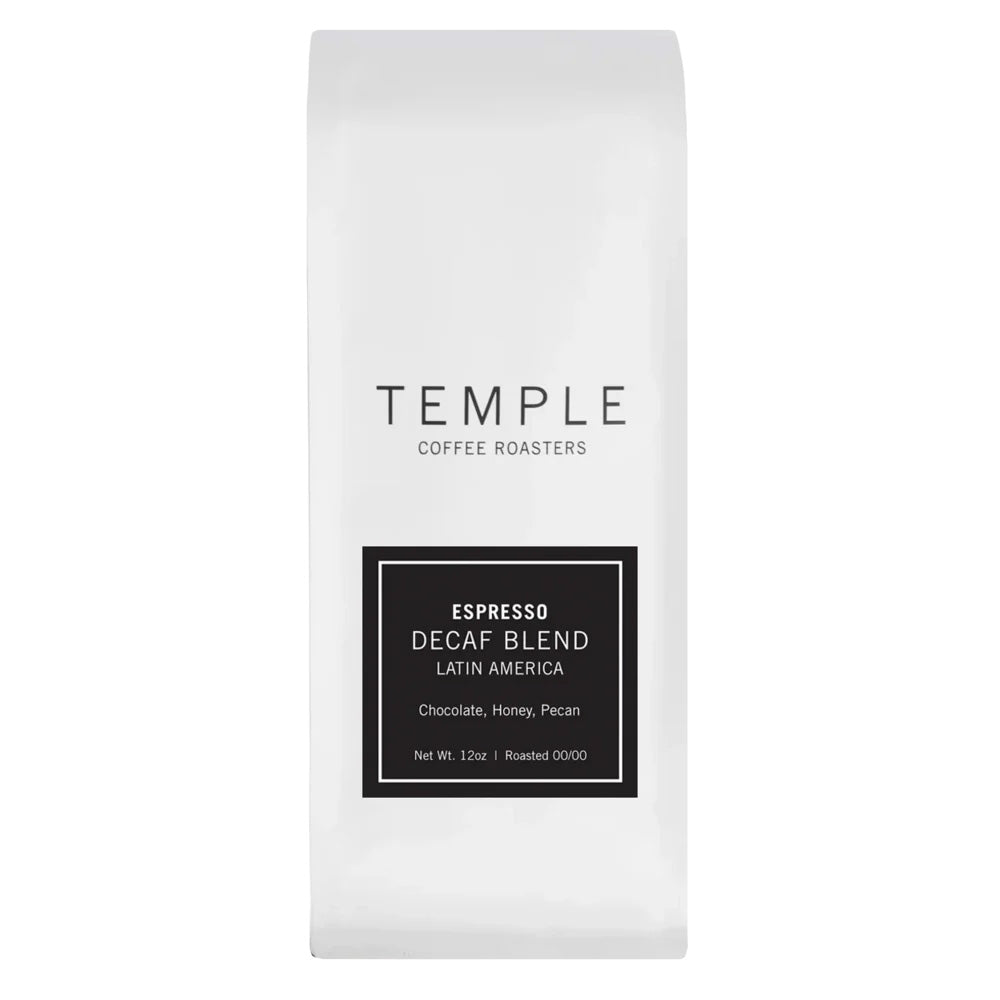 Bag of Temple Coffee Decaf Espresso Blend