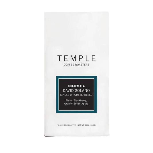 Temple Coffee Roasters Guatemala David Solano coffee package on a white background