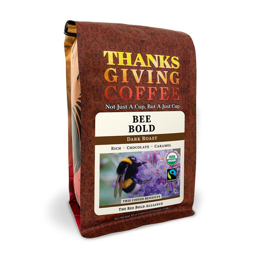Bag of Thanksgiving Coffee Bee Bold Dark Roast