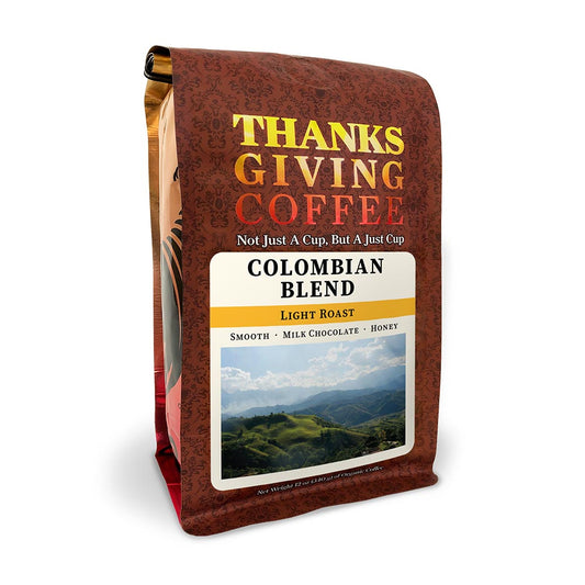 Bag of Thanksgiving Coffee Colombian Blend Light Roast