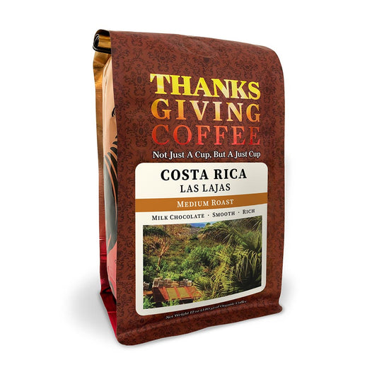 Bag of Thanksgiving Coffee Costa Rica Las Lajas Medium Roast