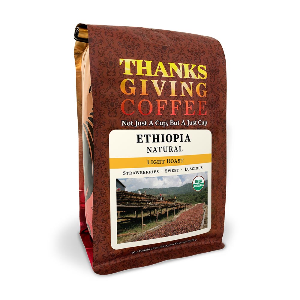 Bag of Thanksgiving Coffee Ethiopia Natural Light Roast
