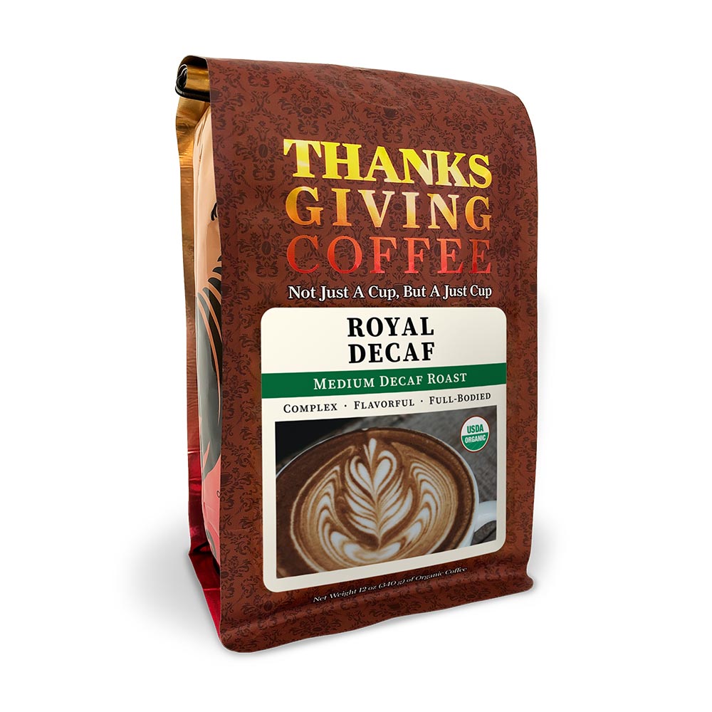 Bag of Thanksgiving Coffee Royal Medium Decaf Roast