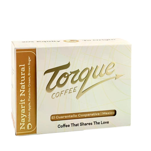 Torque Coffee box with branding and product details on a white background